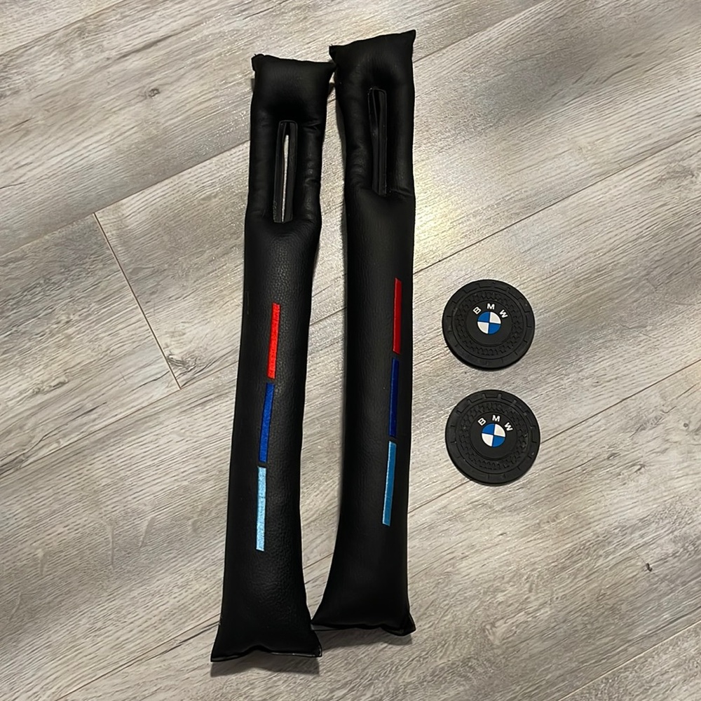 BMW car accessories cup liner and seatbelt space liner
